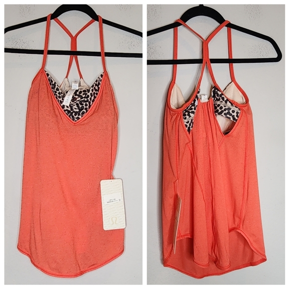 NWT Lululemon Roll Out Tank Heathered Alarming / Ace Spot Grain Black Size 6 - Picture 9 of 13